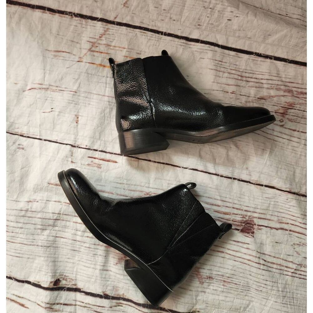 Mercedes Castillo Xandra Black Patene Leather Bootie Size‎ 8.5 - Picture 2 of 7